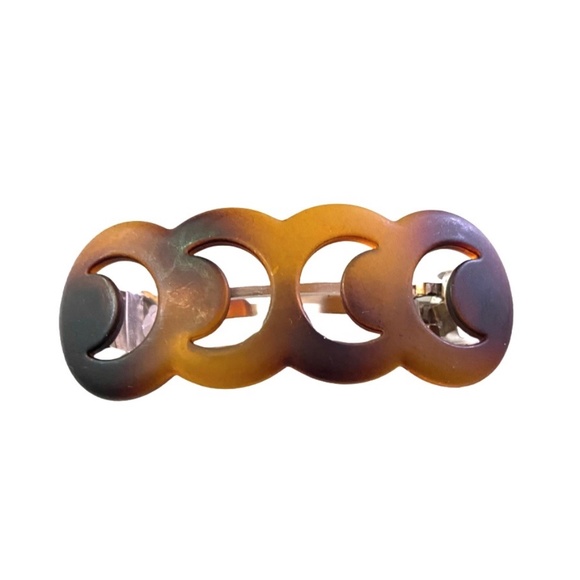 Tortoise Shell Geometric Design Barrette - Picture 1 of 3